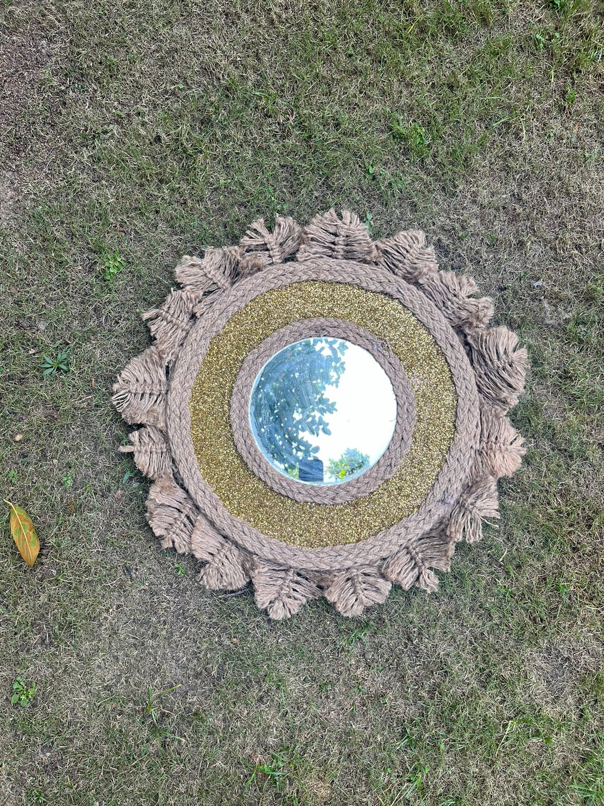 Handcrafted Jute wall hanging mirror