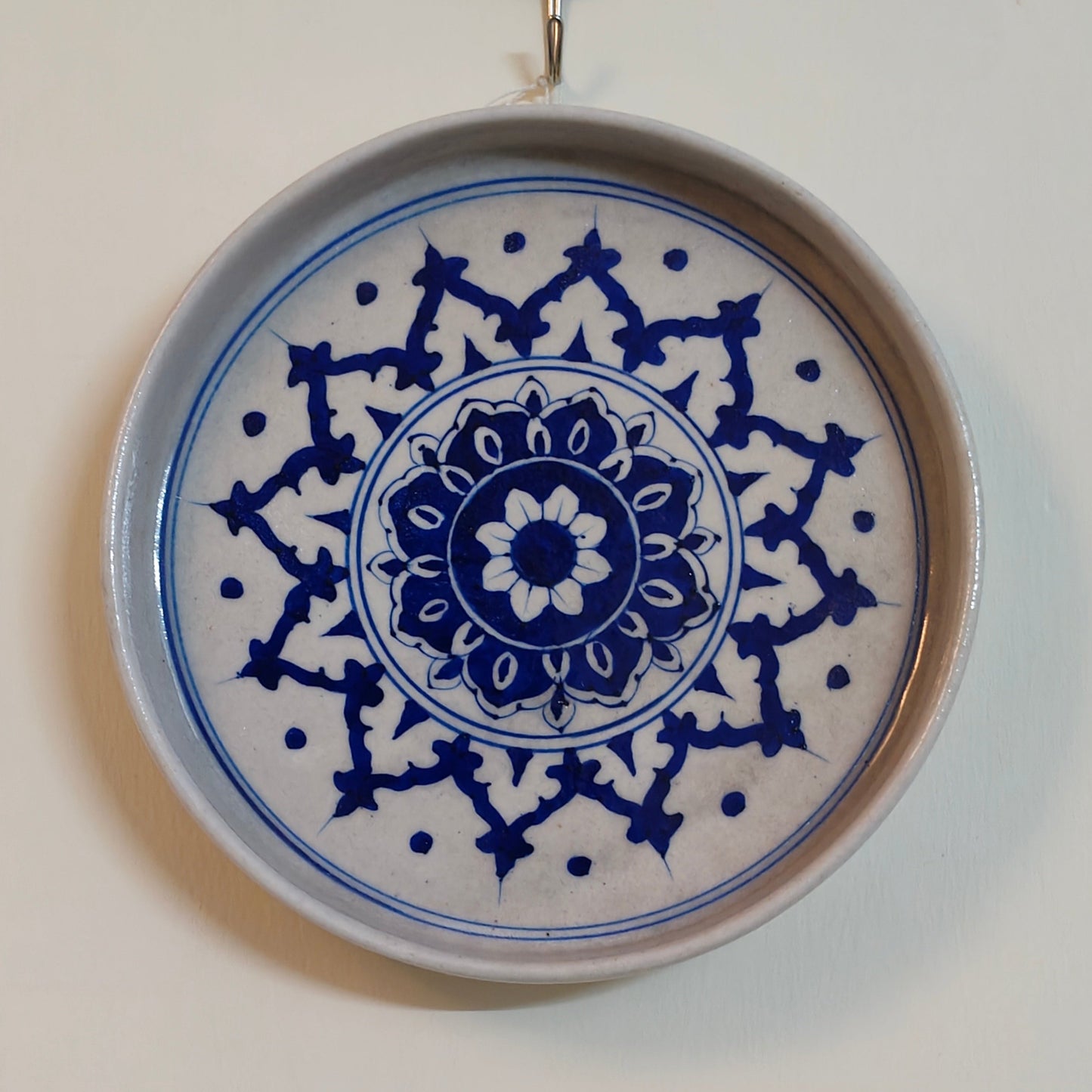 Handcrafted Blue Pottery Wall Plate